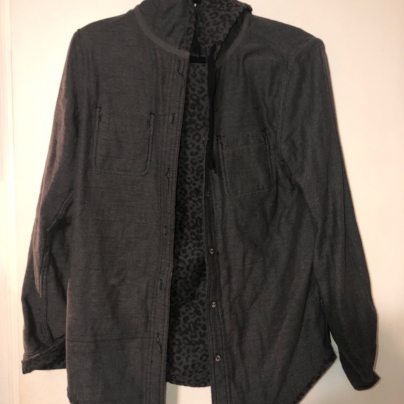 Modern Amusement reversible button down hoodie. - Picture 5 of 5